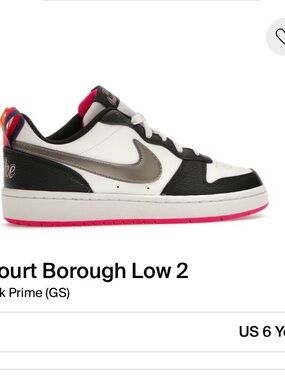 Nike Kids Court Borough Low 2 White Black Pink